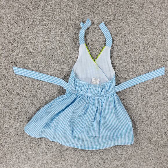 Emily Rose Unicorn Dress 18mo Blue Gingham Check Seersucker Halter Sundress - Picture 4 of 14